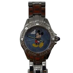 Mickey Mouse Quartz Wrist Watch Silver Tone New Battery